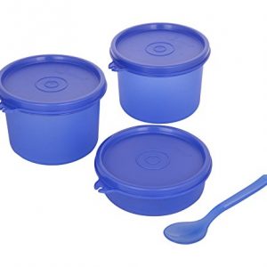 Appleware Plastic Lunch Box, 650 ml, 5 – Piece, Blue