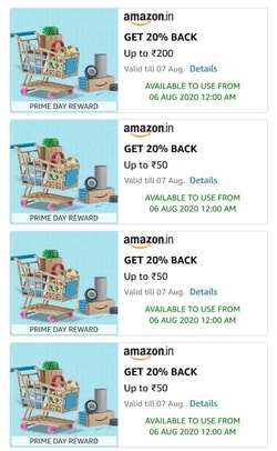 Amazon Prime Day Cashback Offer
