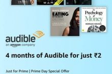 Get 4 Months Audible Subscription at Rs.2 (Amazon Prime Day Offer)