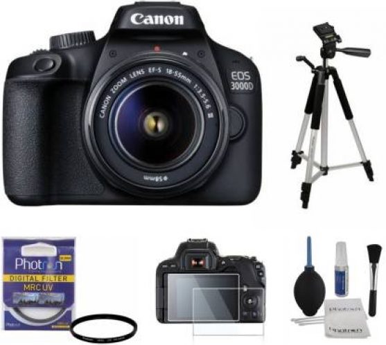 Canon 3000D (With Basic Accessory Kit) DSLR Camera With 18-55 lens  (Black)