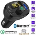 Die Hard CQLEK Universal Bluetooth FM Transmitter QC3.0 Dual USB Charger Radio Adapter Hands-free Car Kit Support U-Disk Music Play (Black)